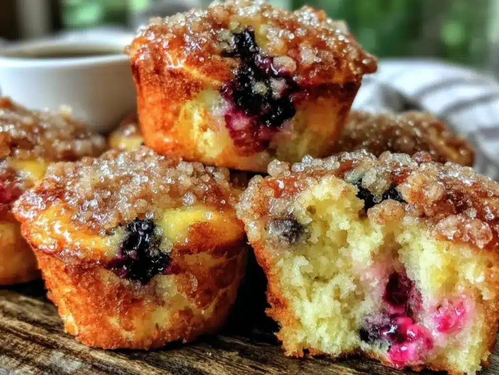 crispy bakery-style blueberry muffins - featured image