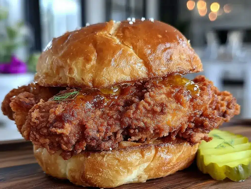 crispy chicken brioche sandwich - featured image