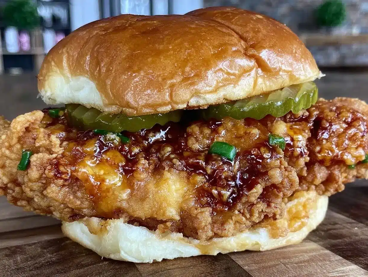 crispy chicken brioche sandwich preparation steps