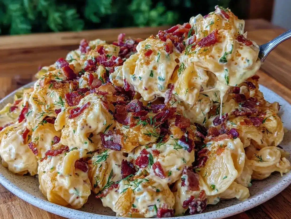crispy deviled egg pasta salad preparation steps