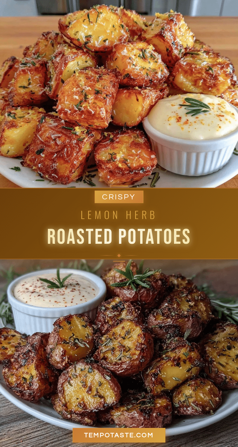 crispy lemon herb roasted potatoes recipe