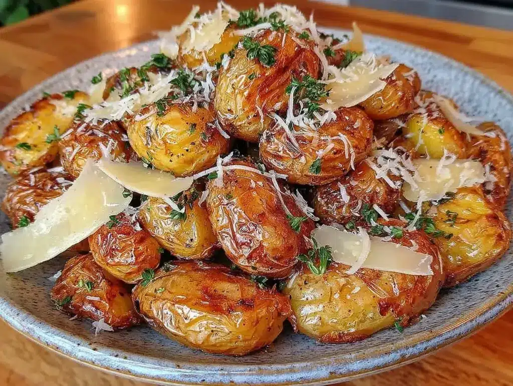 crispy parmesan truffle roasted fingerling potatoes - featured image