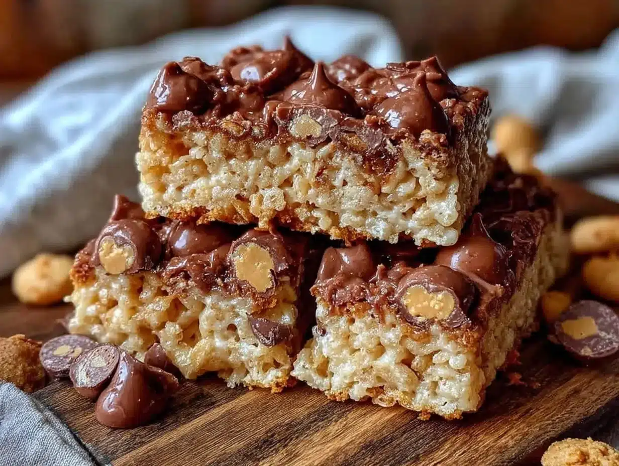 Crispy Reese’s Cup Rice Krispie Treats preparation steps