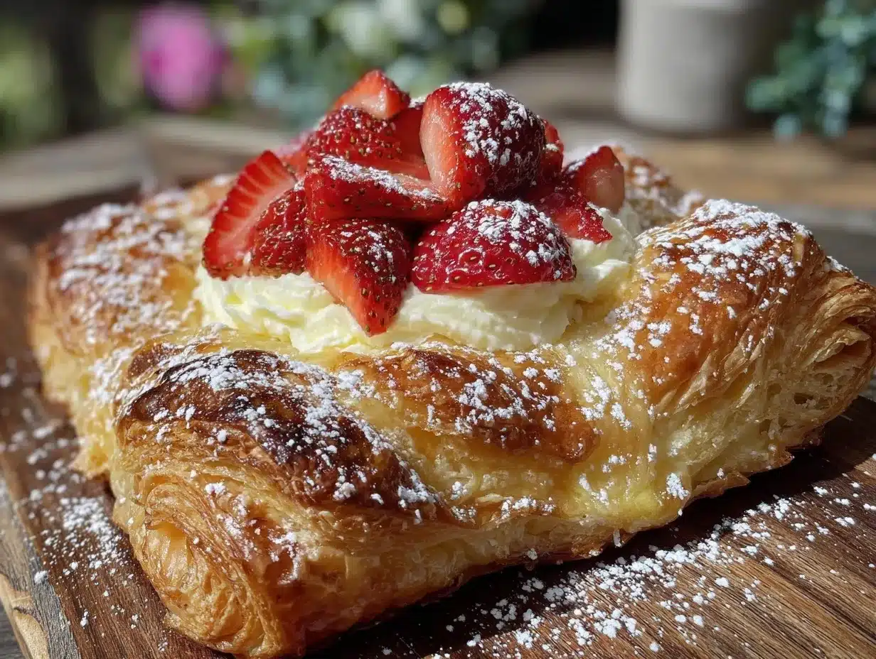 crispy spring strawberry cream cheese danish preparation steps