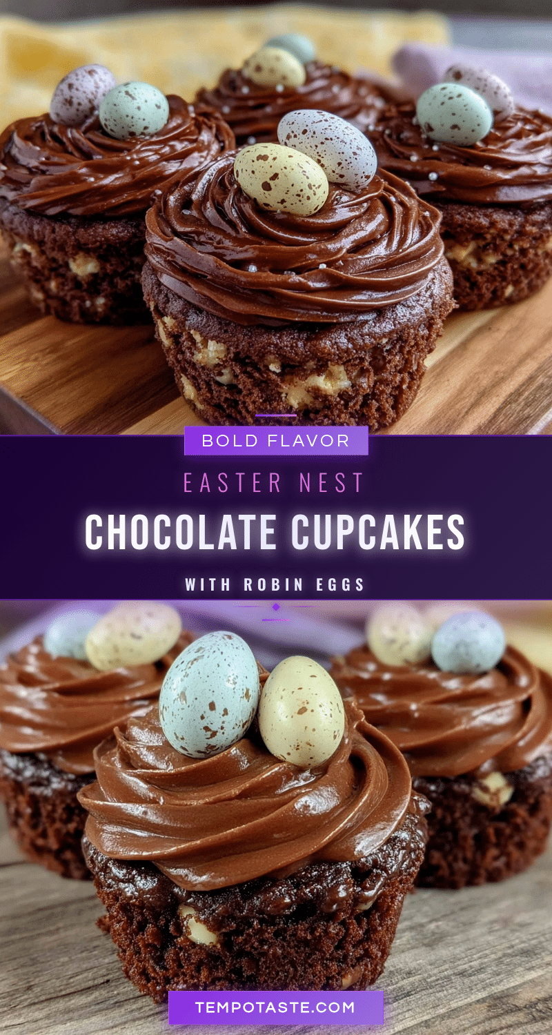 Easter Nest Candy Bar Chocolate Cupcakes recipe