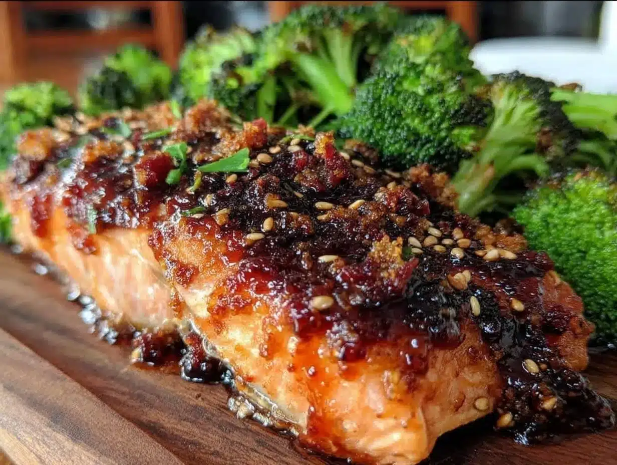 easy crispy teriyaki salmon sheet pan dinner preparation steps