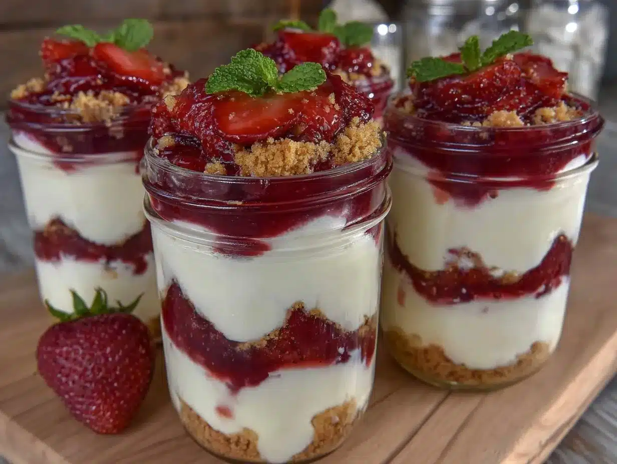 easy no-bake strawberry cheesecake parfaits preparation steps
