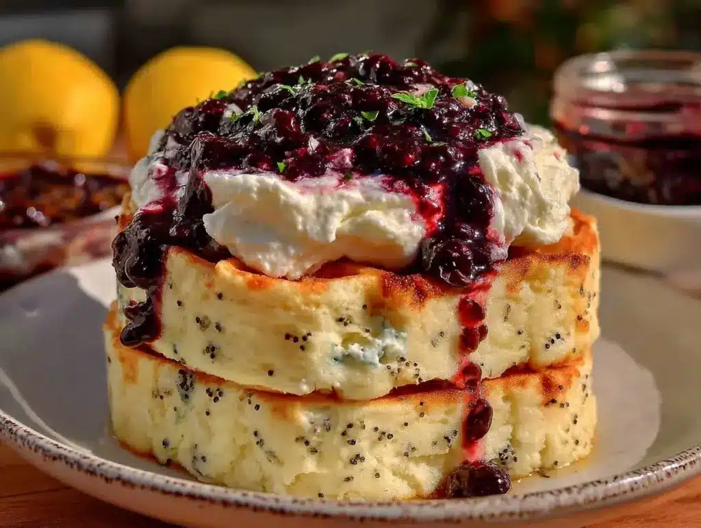 fluffy lemon poppyseed waffles - featured image
