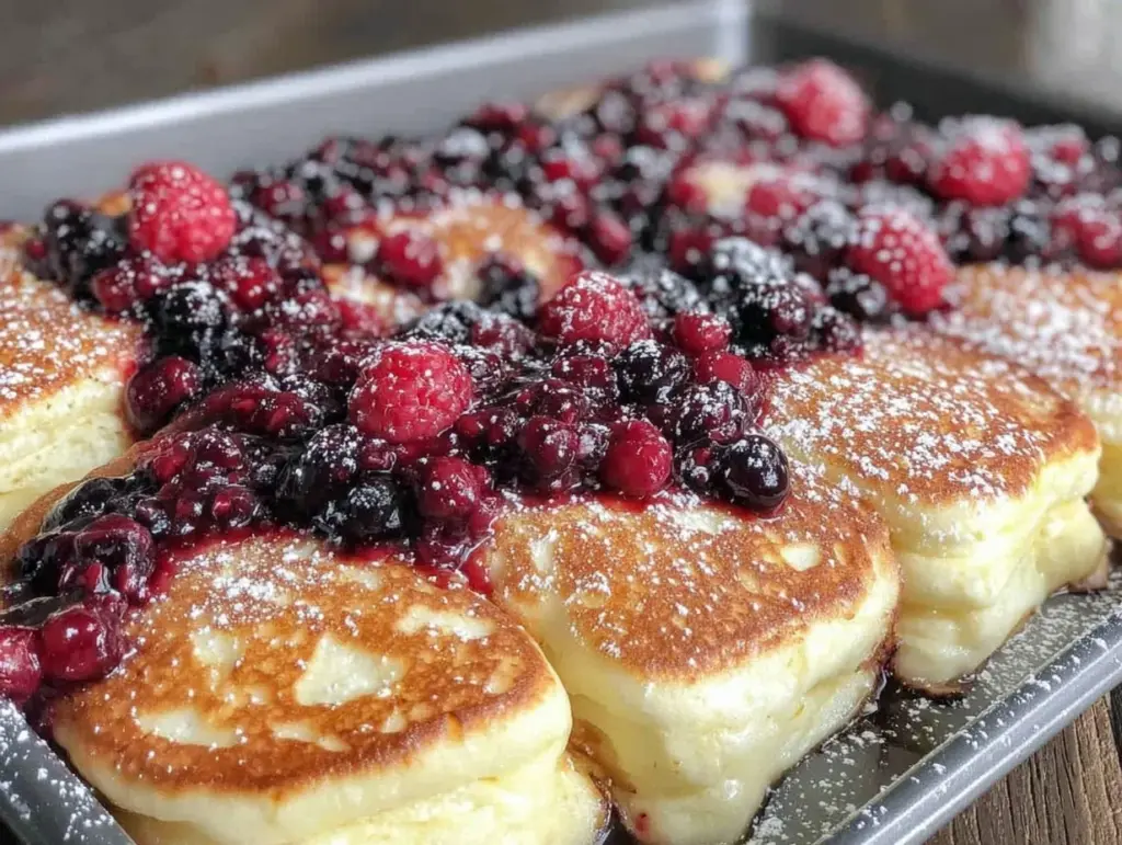 fluffy sheet pan pancakes - featured image