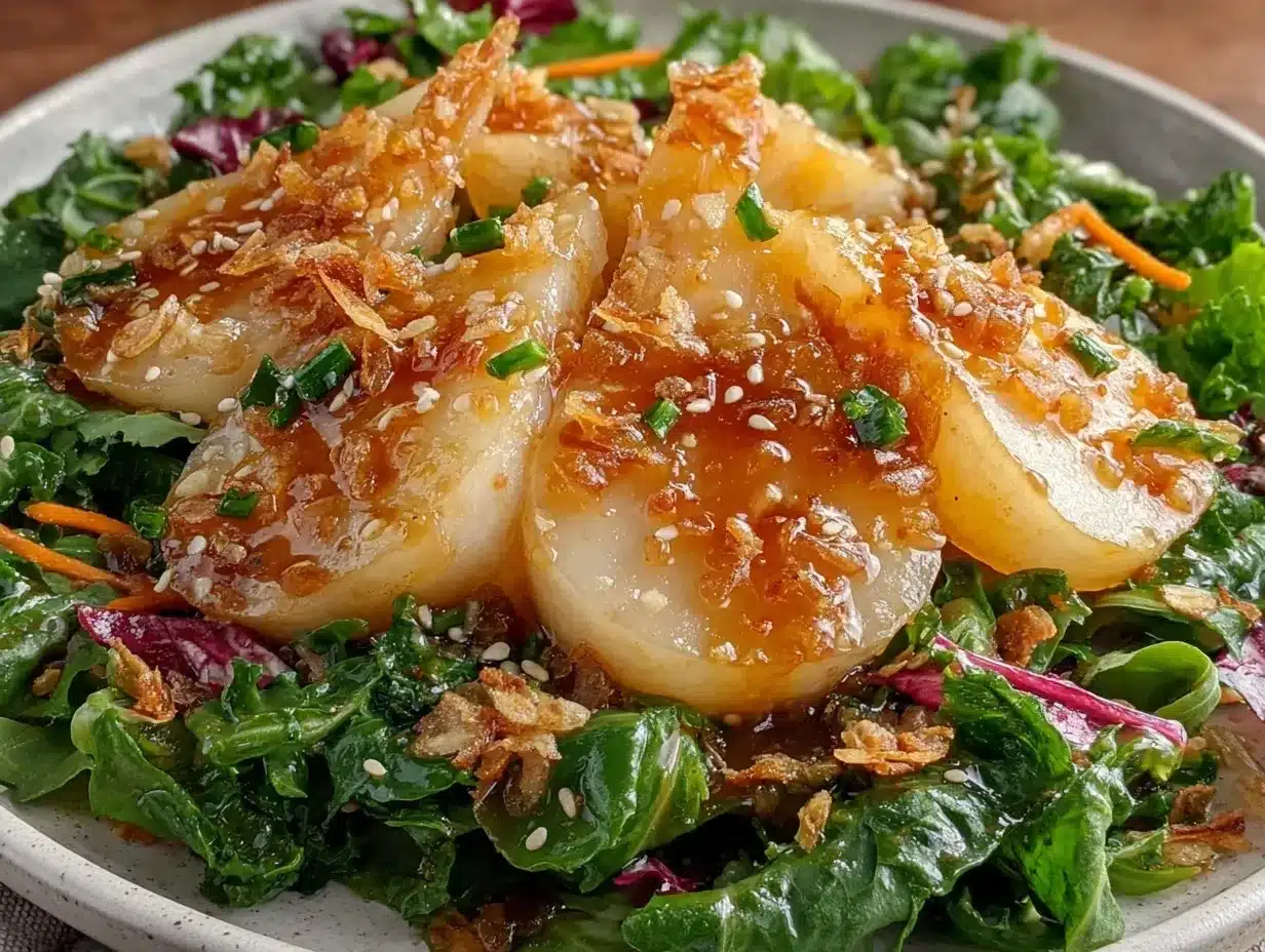 fresh asian pear and arugula salad preparation steps