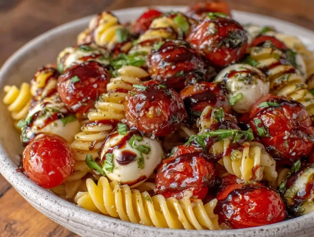 fresh caprese pasta salad - featured image