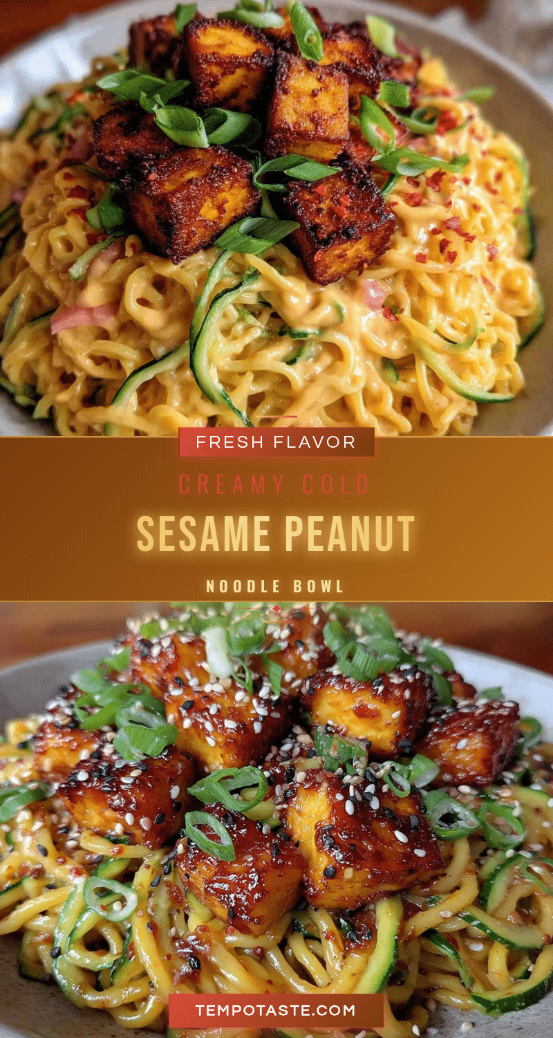 fresh cold sesame peanut noodle bowl recipe