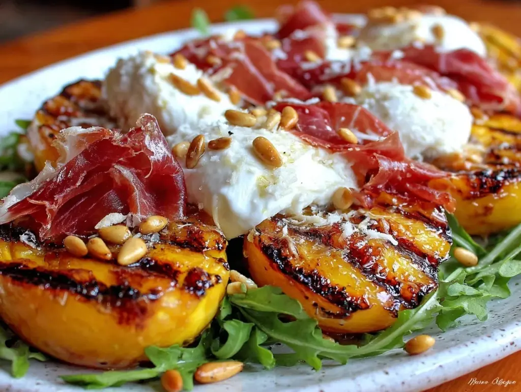 fresh grilled peach salad - featured image