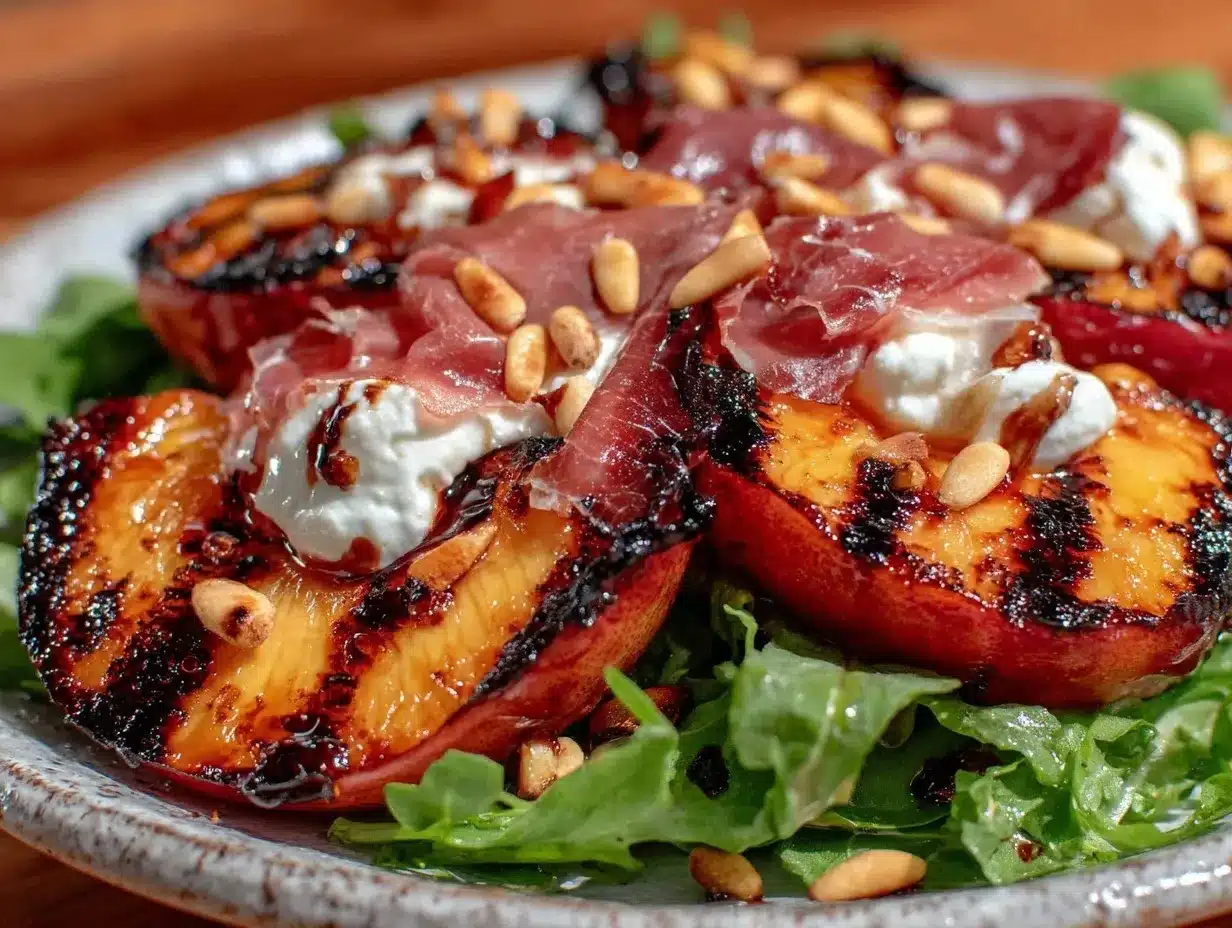 fresh grilled peach salad preparation steps