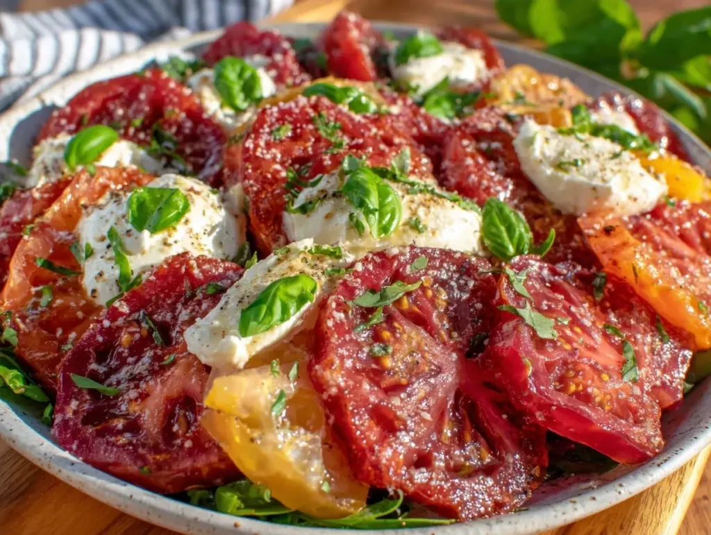 fresh heirloom tomato salad - featured image