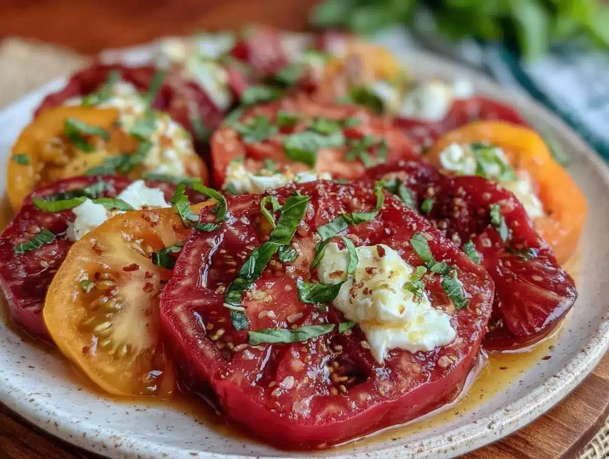 fresh heirloom tomato salad preparation steps