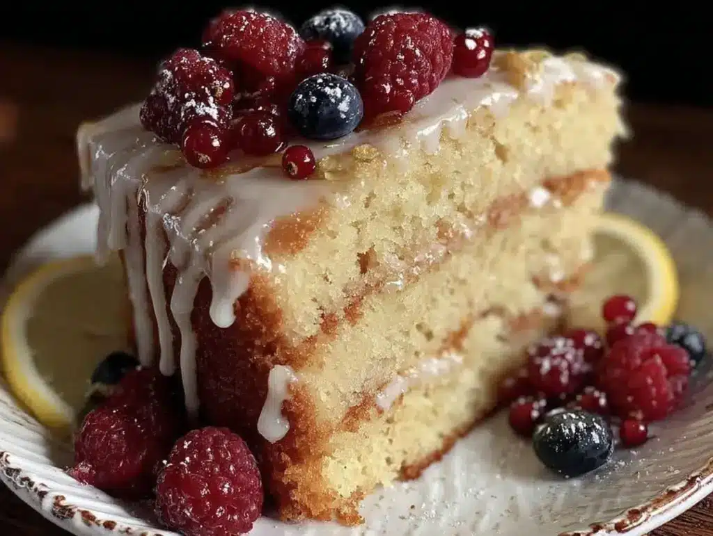 fresh lemon elderflower cake - featured image