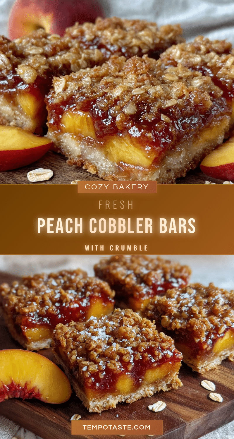 fresh peach cobbler bars recipe