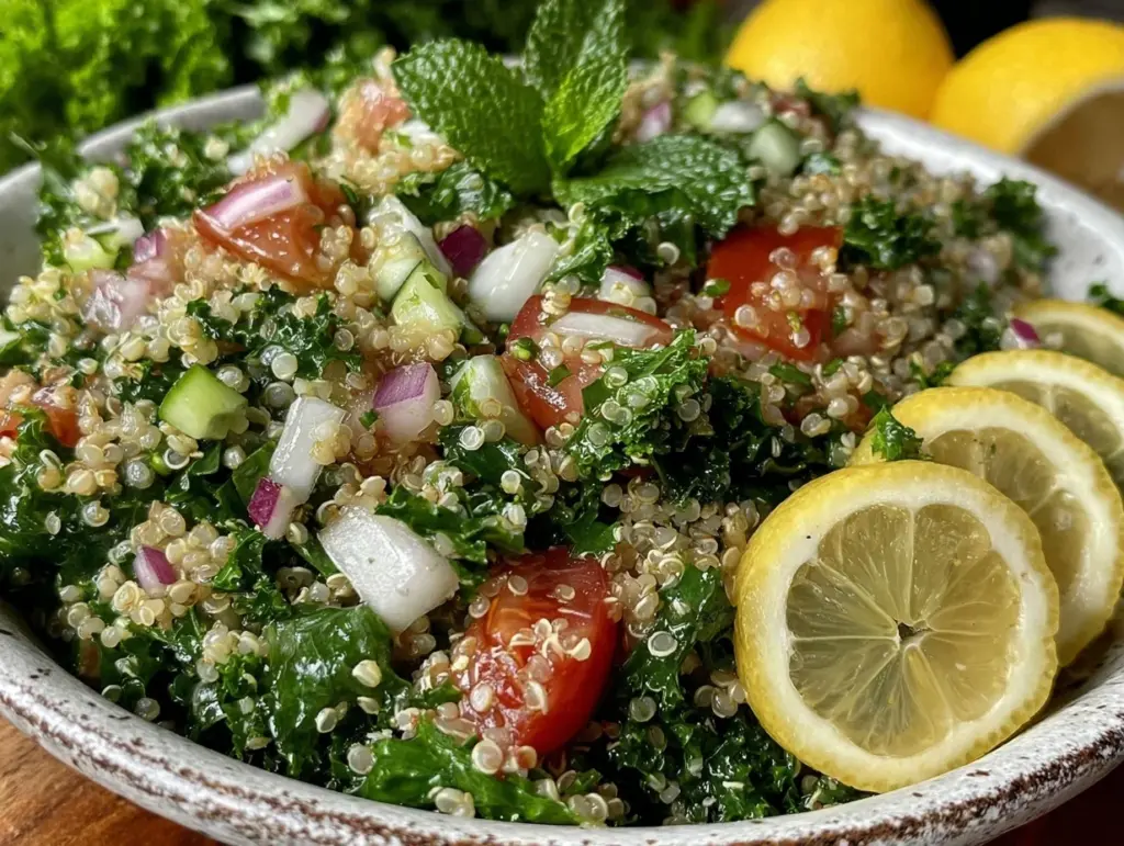 fresh quinoa tabbouleh salad - featured image