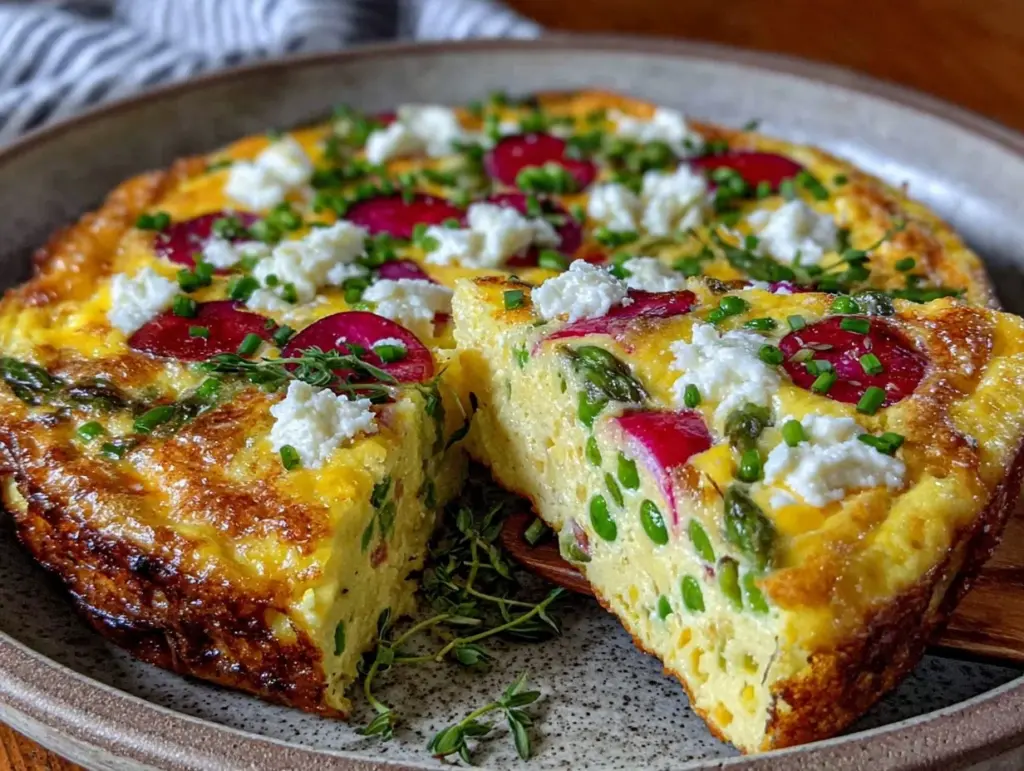 fresh spring vegetable frittata - featured image