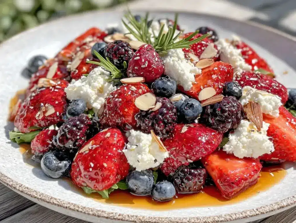 fresh summer berry and goat cheese salad - featured image