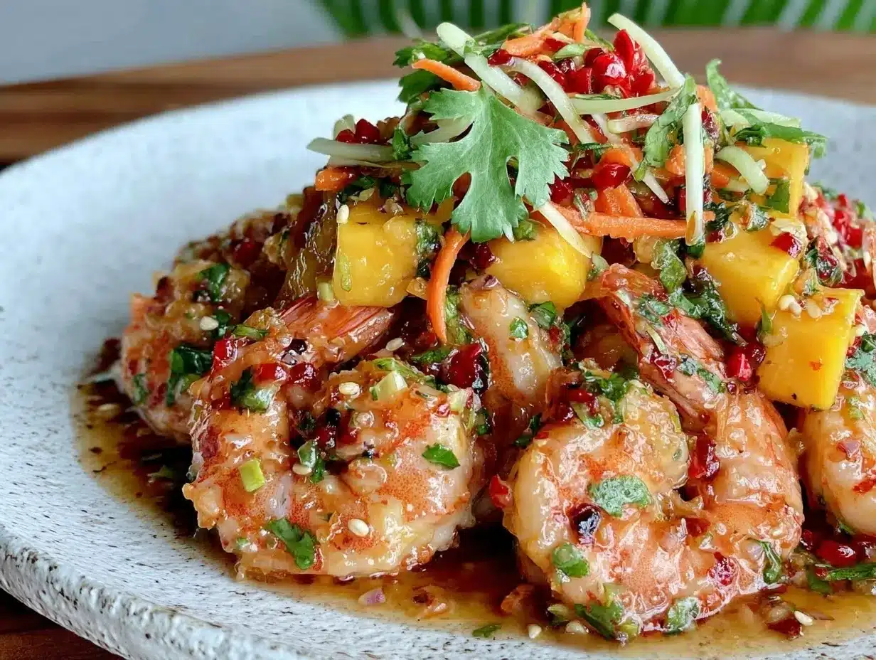Fresh Thai Mango Shrimp Salad preparation steps