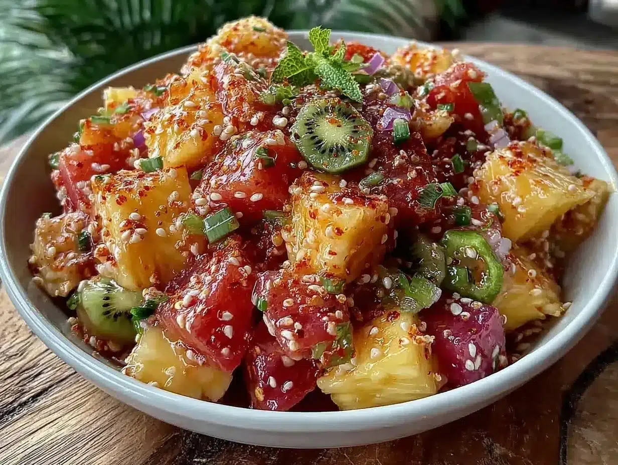 fresh tropical fruit salad preparation steps