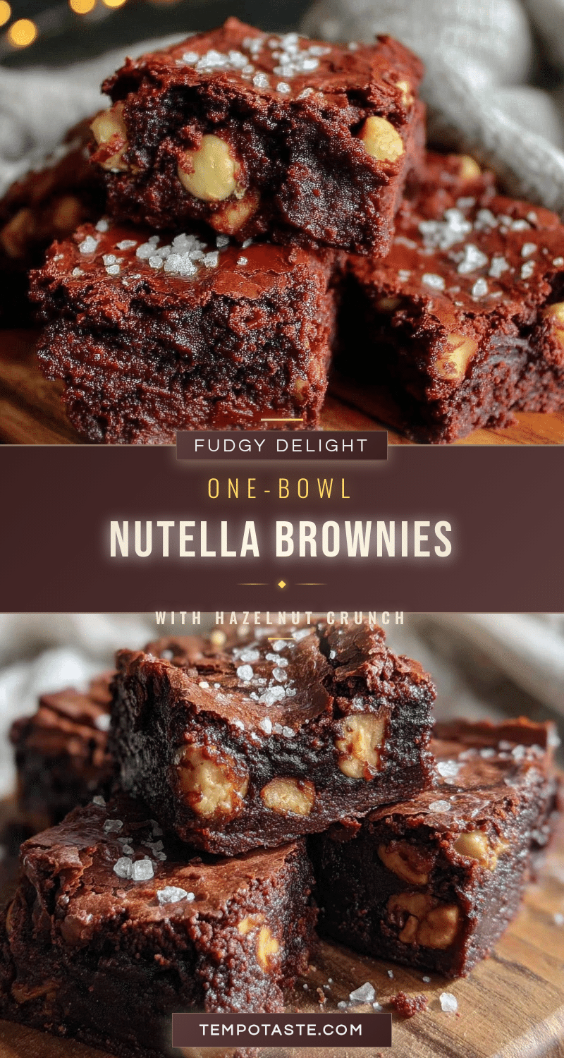 fudgy one-bowl Nutella brownies recipe