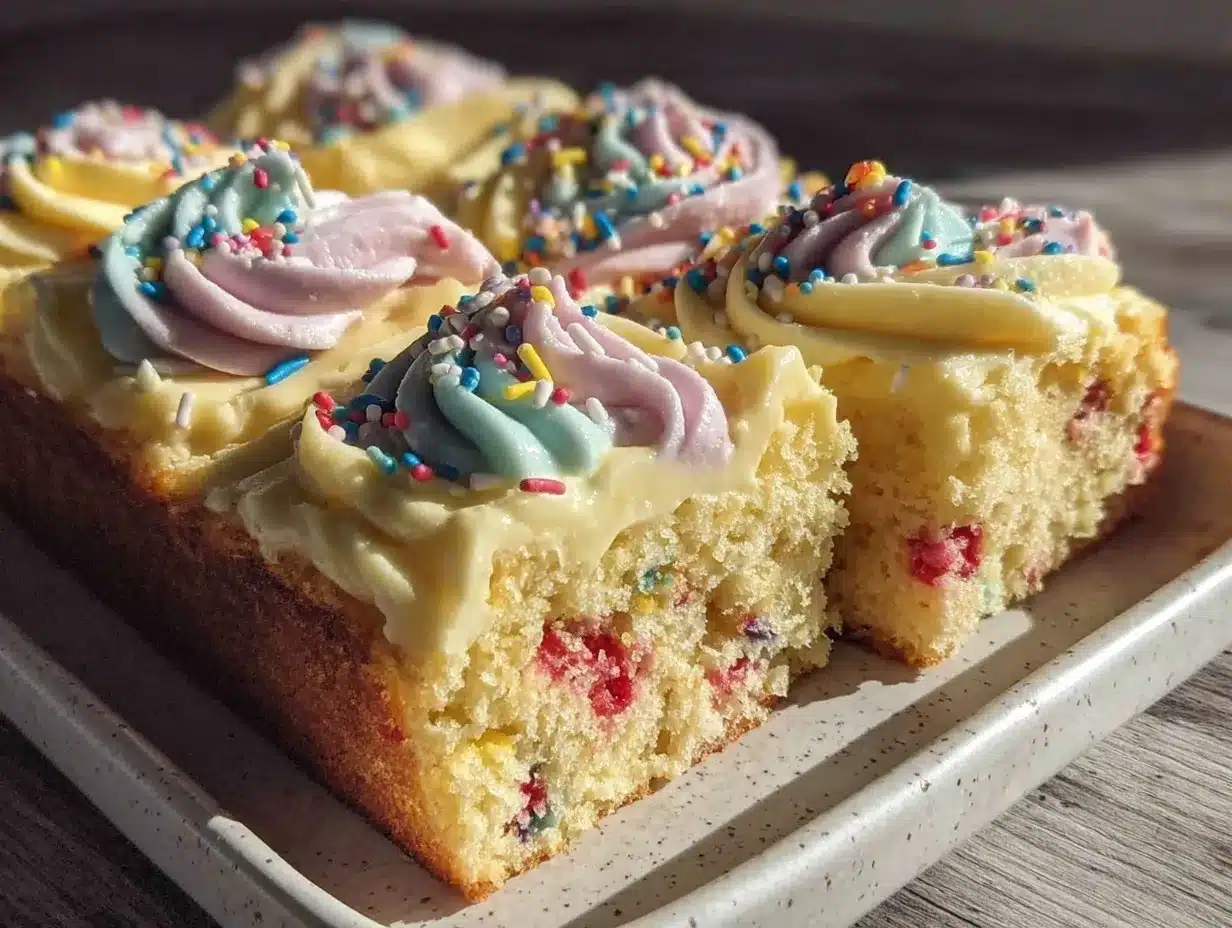 funfetti easter sheet cake preparation steps