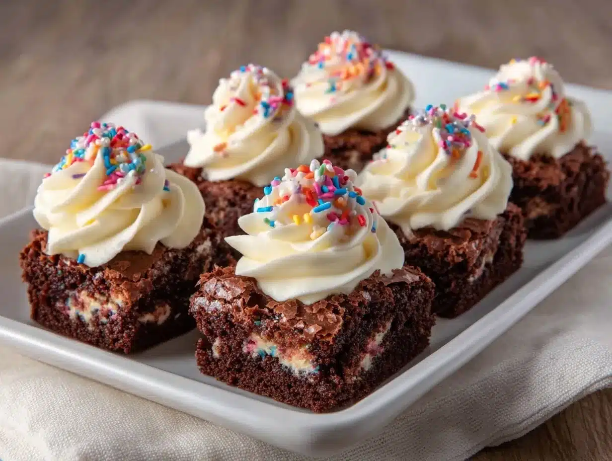 Funfetti Graduation Brownie Bites preparation steps