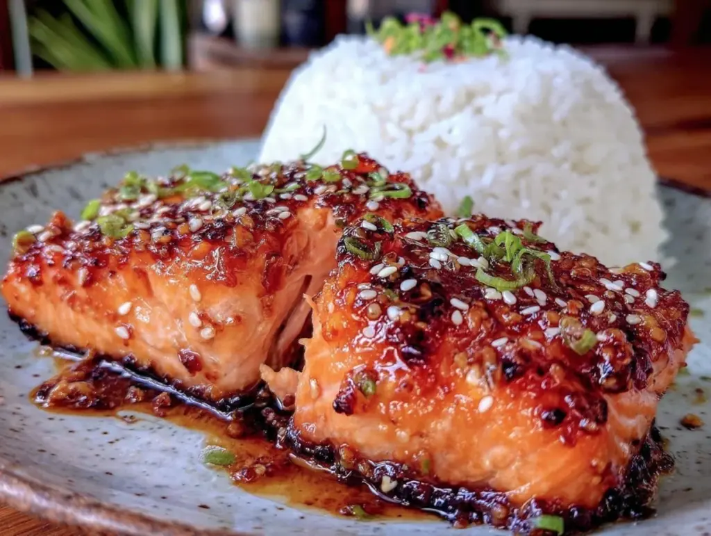honey sesame glazed salmon - featured image