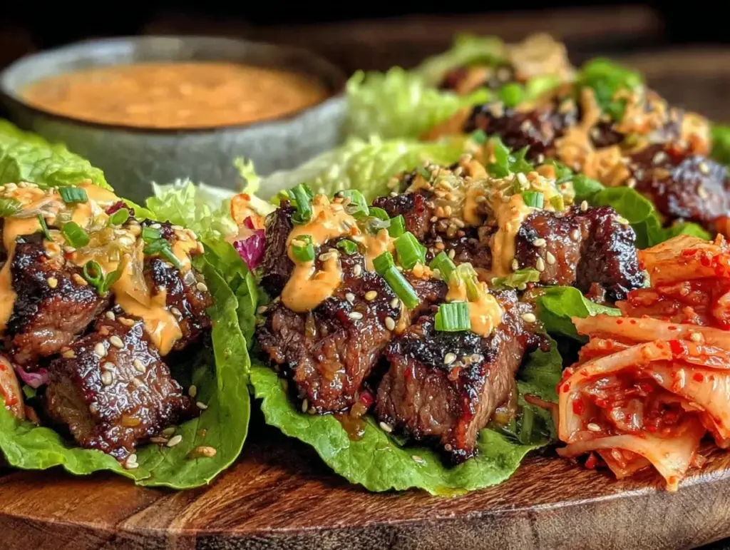 Korean BBQ beef lettuce wraps - featured image