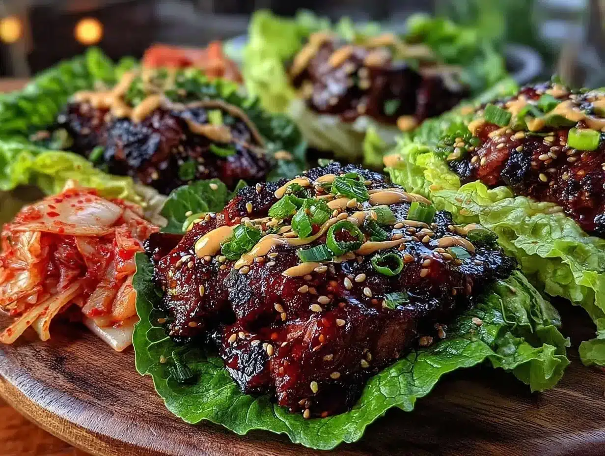 Korean BBQ beef lettuce wraps preparation steps