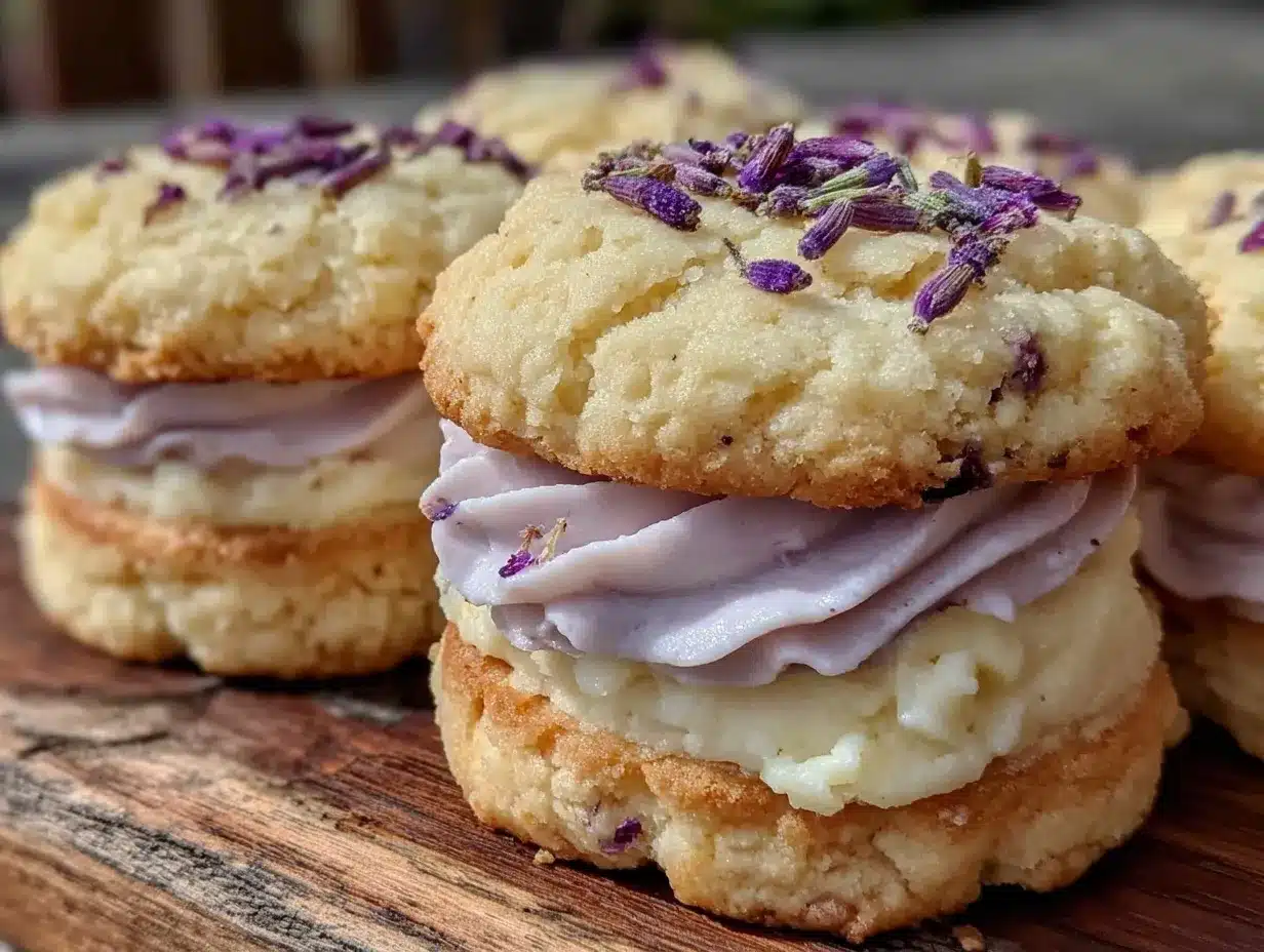 lemon lavender shortbread cookie sandwiches preparation steps