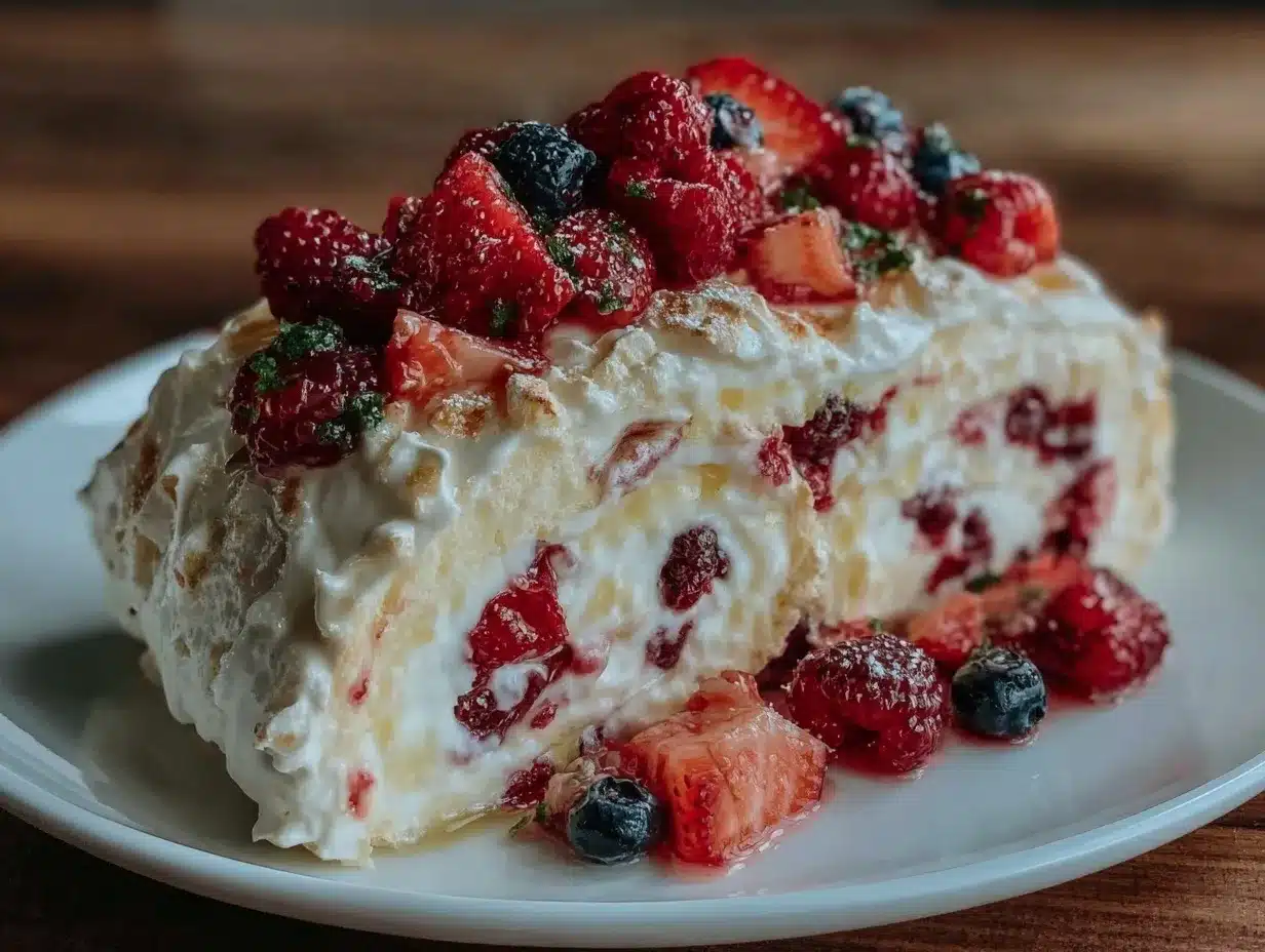 Light Berry Pavlova Roulade preparation steps