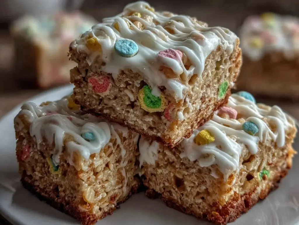 lucky charms marshmallow krispie treats - featured image