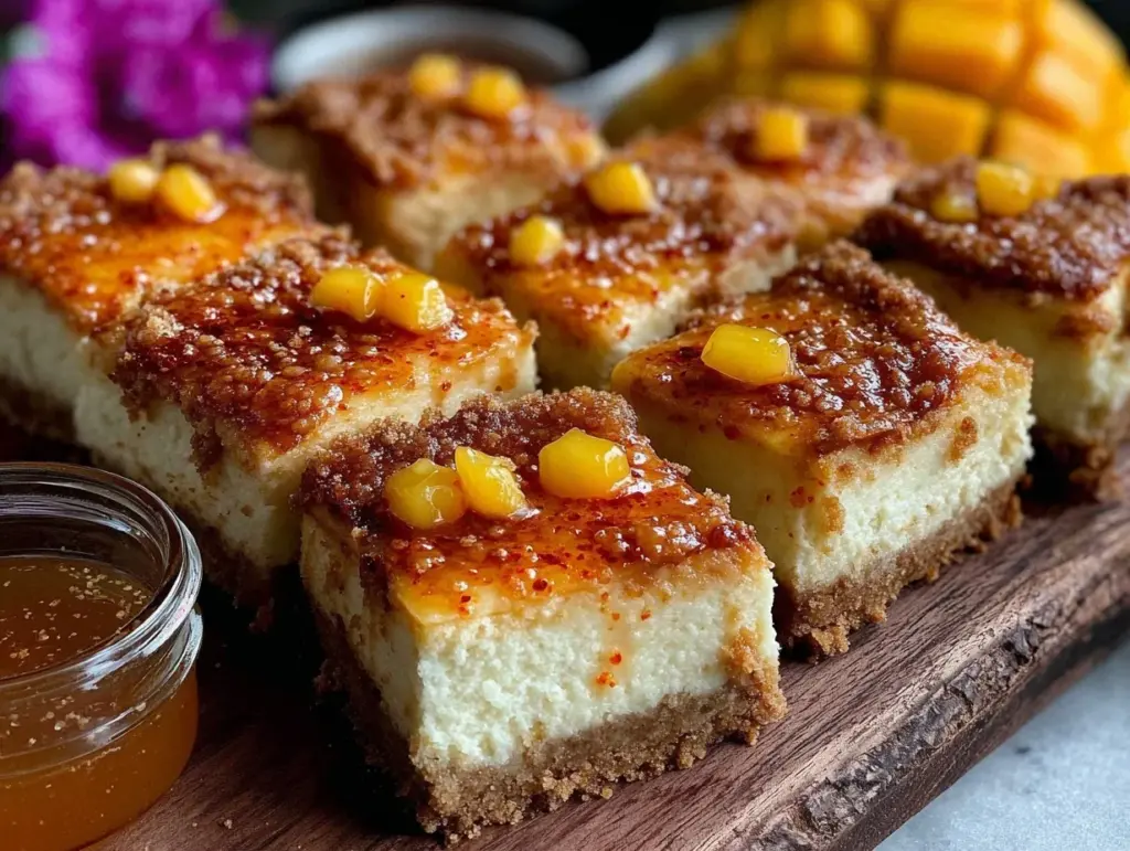 mango tajin cheesecake bars - featured image