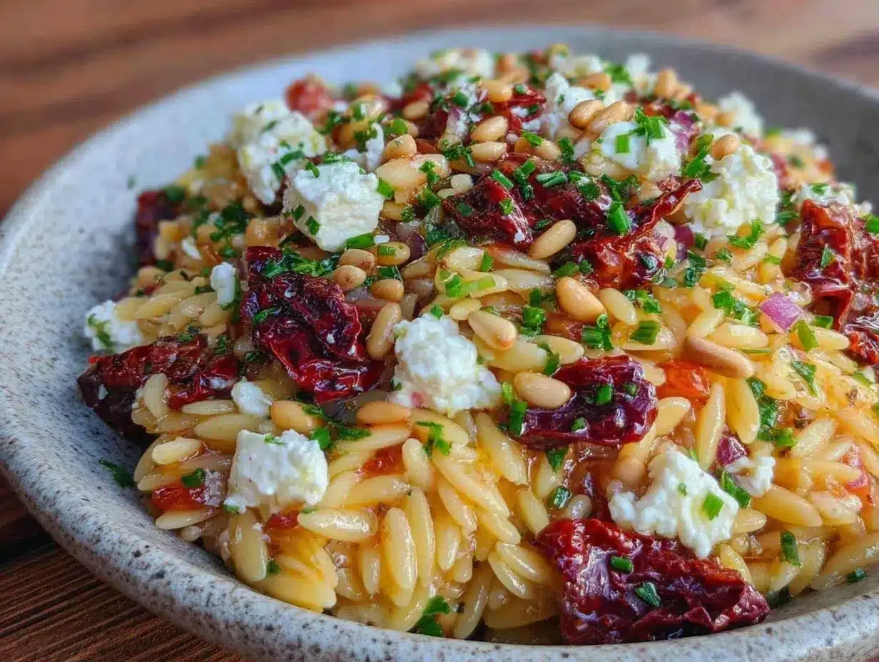 Mediterranean orzo salad preparation steps