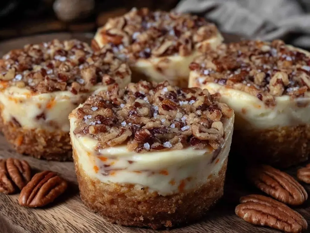 mini carrot cake cheesecakes - featured image