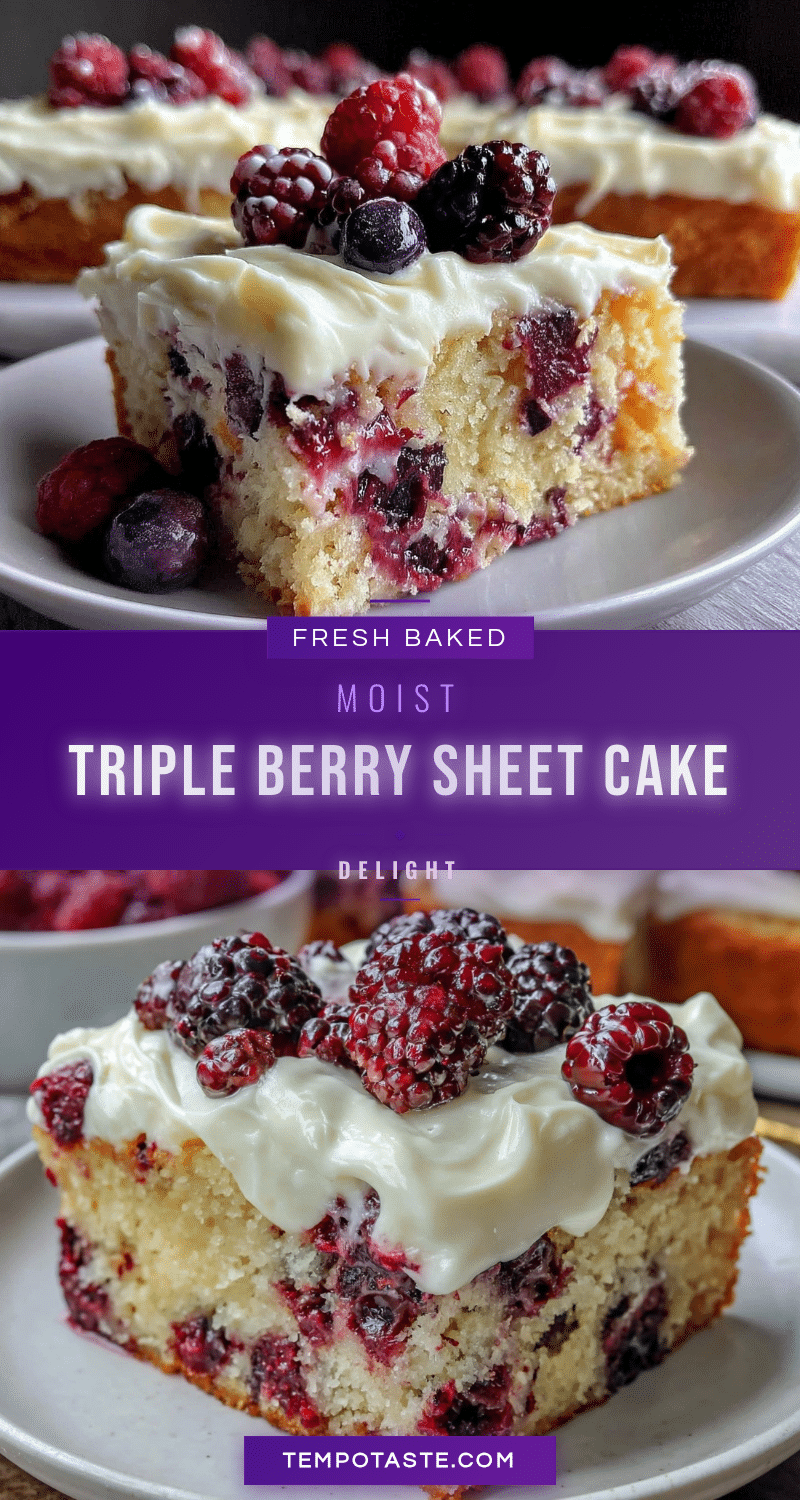 moist triple berry sheet cake recipe
