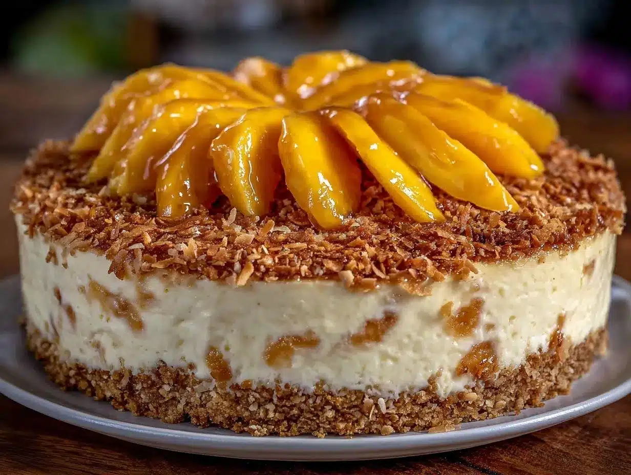 no-bake mango cheesecake preparation steps