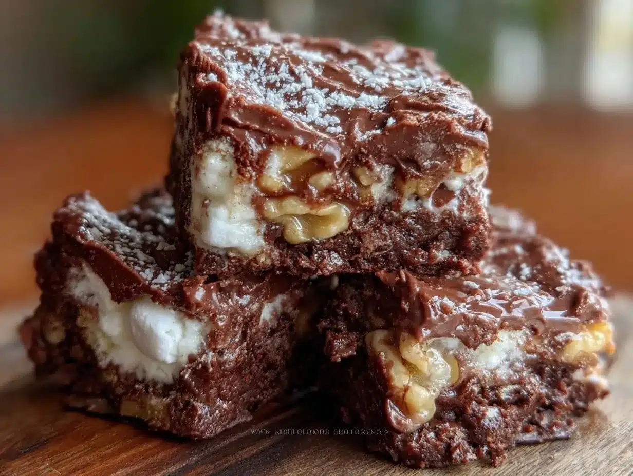 no-bake rocky road fudge bars preparation steps