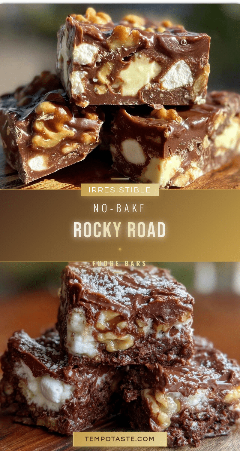 no-bake rocky road fudge bars recipe