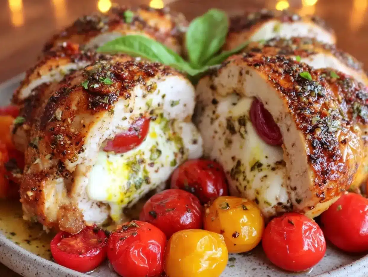 one-pan caprese stuffed chicken breast preparation steps