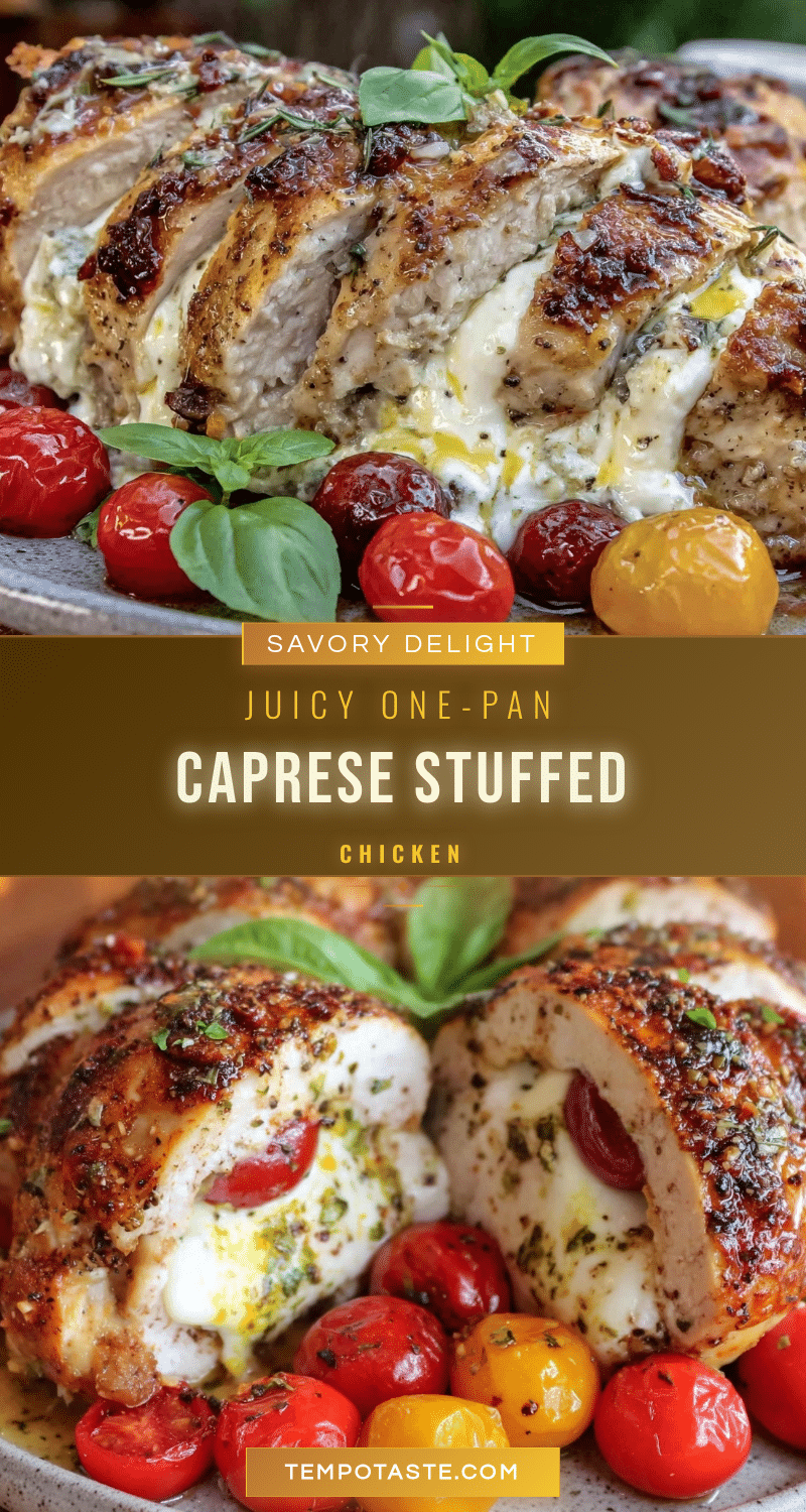 one-pan caprese stuffed chicken breast recipe