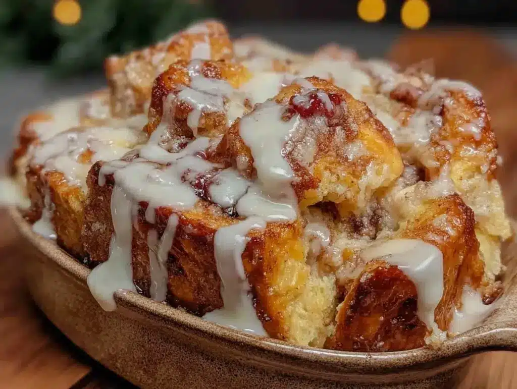 overnight cinnamon roll french toast casserole - featured image