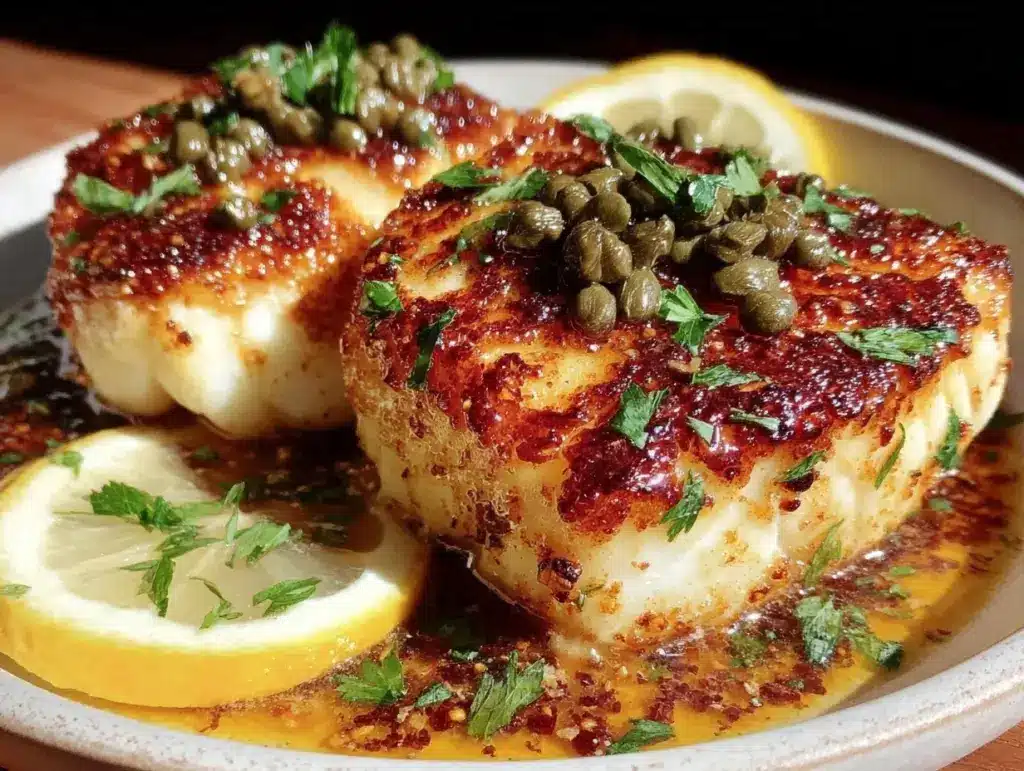 pan seared halibut - featured image