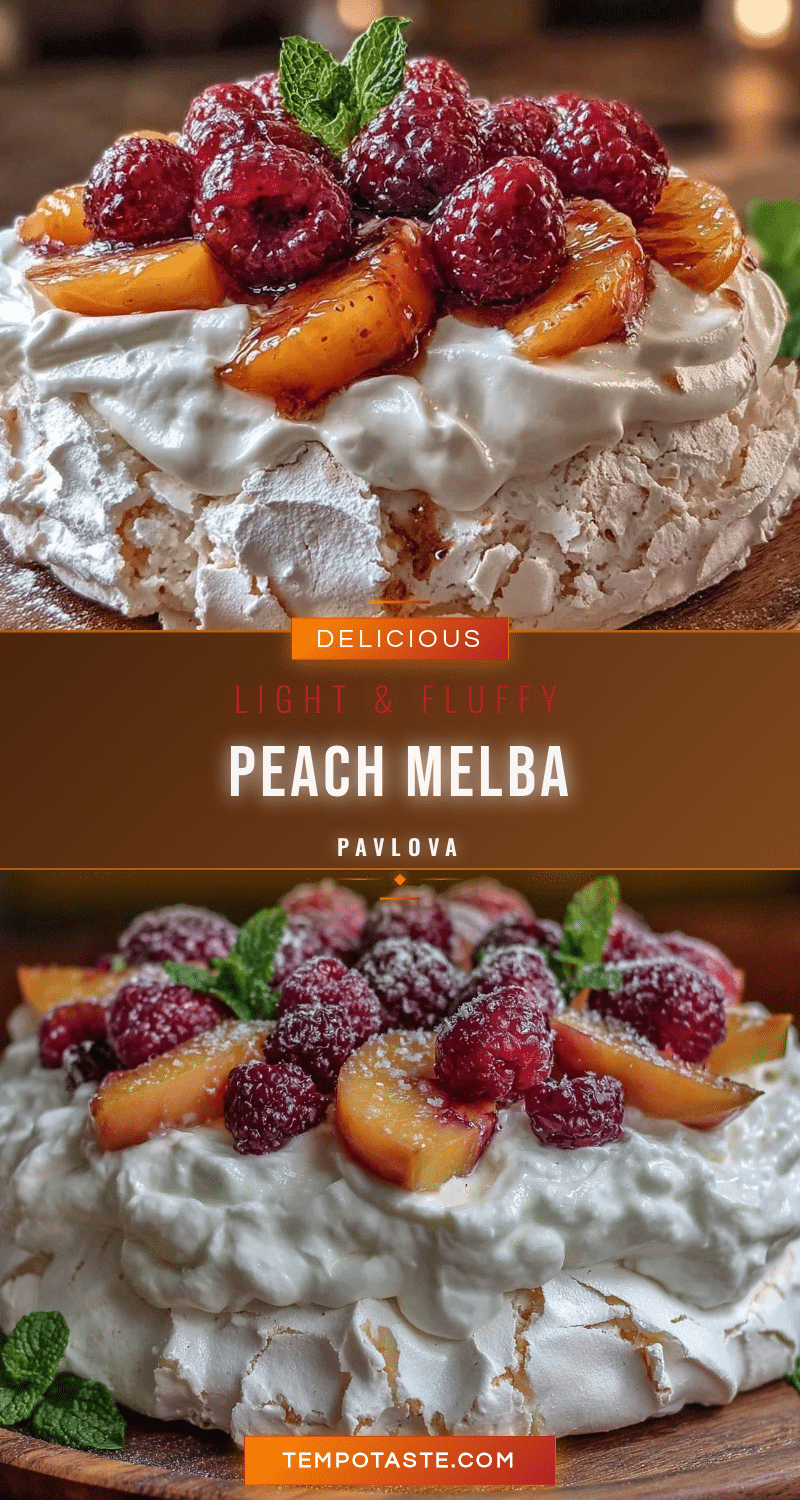 Peach Melba Pavlova recipe