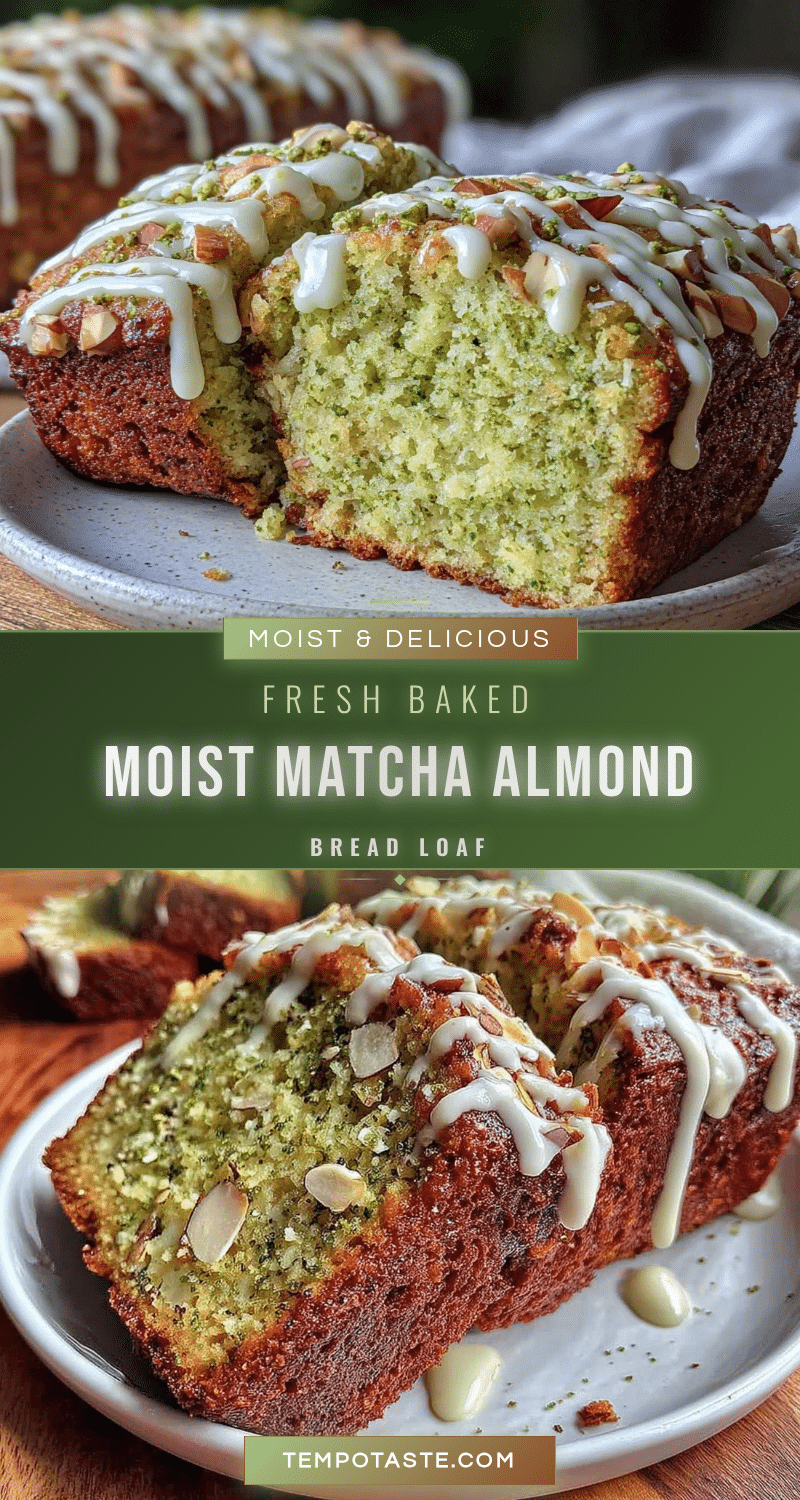 quick matcha almond bread loaf recipe