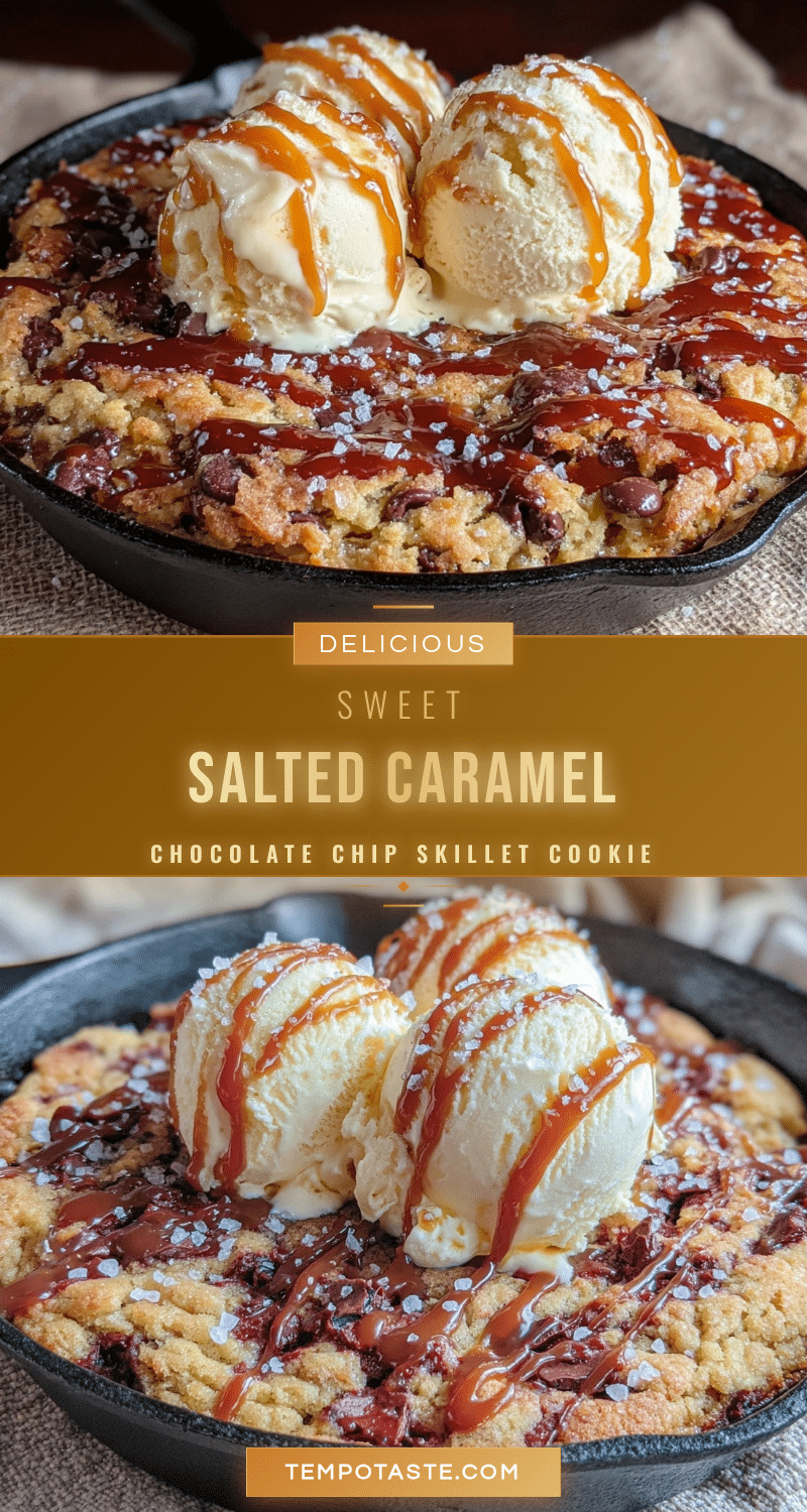 salted caramel chocolate chip skillet cookie for two recipe